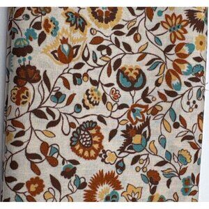 Vintage Floral Cotton Fabric 17" x 46" Multicolor Retro Sewing Piece USA-Made